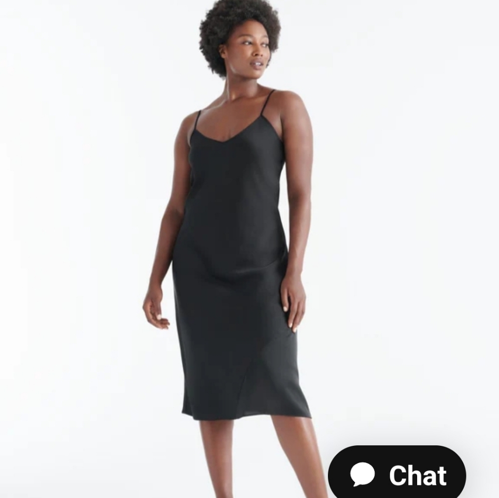 Knix Papaya Slip Dress Sapphire Blue Satin M - Picture 4 of 6